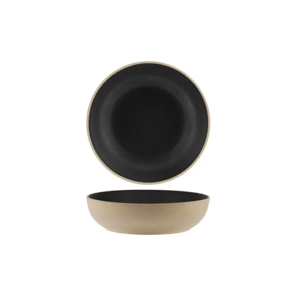 Bowl Round Deep Speckle Black — 200x55mm