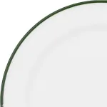 TinTin White with Green Line - Round Plate - Wide Rim