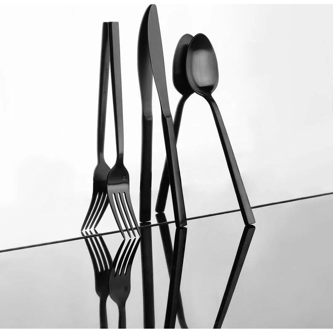 Titan Arezzo Matte Black Dessert Fork