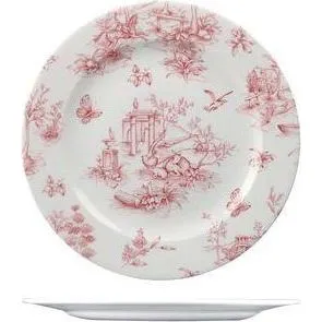 Round Plate-215mm Ø - Cranberry Toile