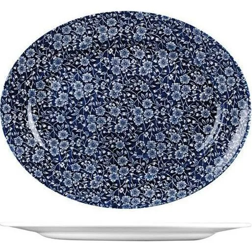 Oval Wide Rim Plate-365x293mm - Willow Victorian Calico