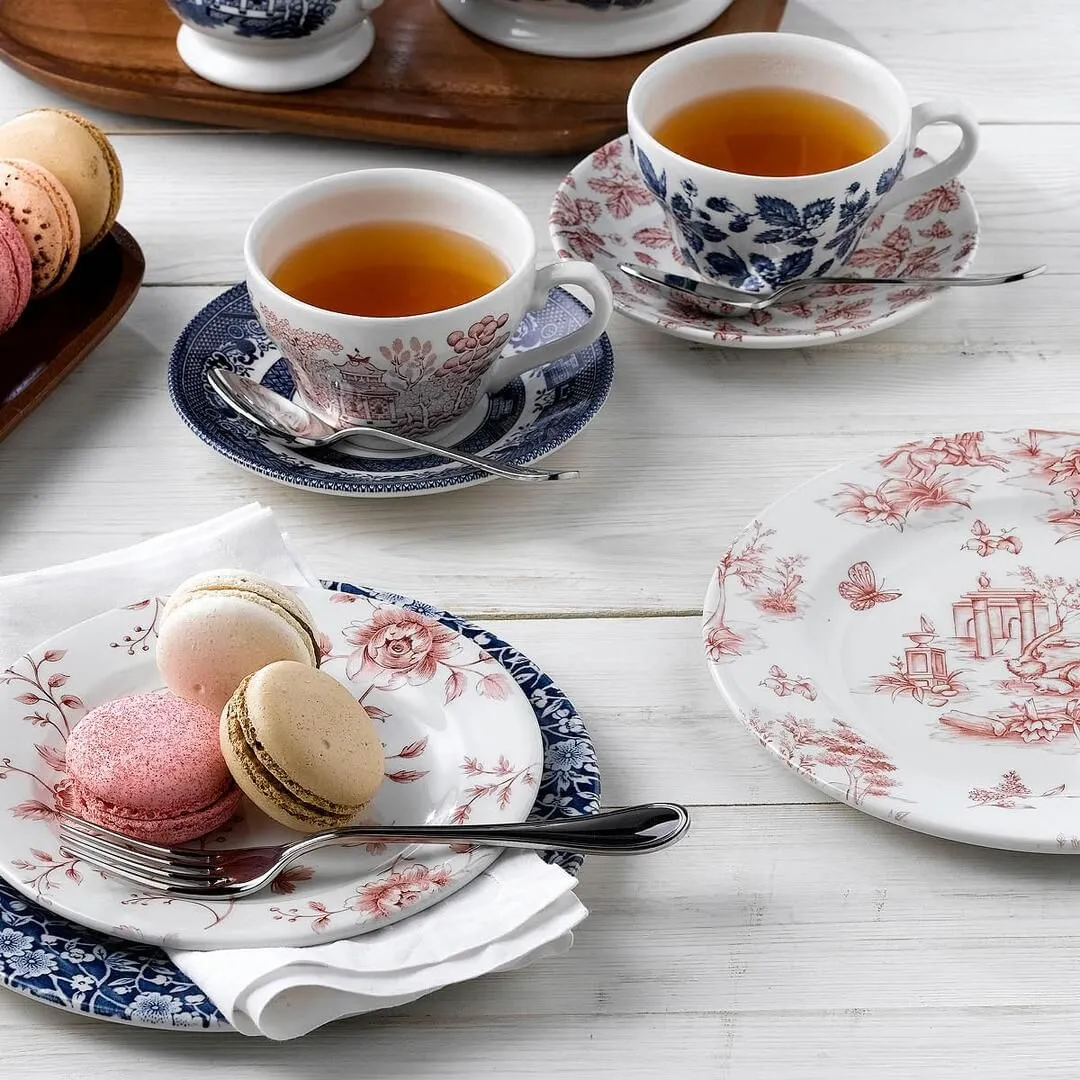 Victorian Calico Willow Round Plate - Wide Rim