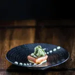 Zen Black Swirl Round Bowl - Footed